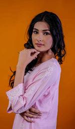 Load image into Gallery viewer, Rupam Women's Lucknowi Handcrafted Modal Cotton Chikankari Kurti - HONC0211920