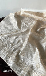 将图像加载到图库查看器中, Lucknowi Handcrafted Munga Silk Chikankari Unstitched Men's Kurta Fabric - HONC0282779