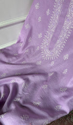 Load image into Gallery viewer, Lucknowi Handcrafted Maheshwari Mul chanderi Chikankari Unstitched Men's Kurta Fabric - HONC0288624