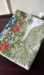 将图像加载到图库查看器中, Women's Lakhnavi Handcrafted Cotton Chikankari Unstitched Kurti Fabric - HONC0284330