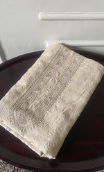 将图像加载到图库查看器中, Lucknowi Handcrafted Munga Silk Unstitched Chikankari Unisex Kurta Fabric - HONC0330256