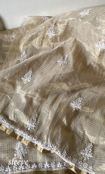 Load image into Gallery viewer, Naaz Women's Lucknowi Handcrafted Kota Chanderi Chikankari Kurta And Dupatta Set - HONC0314046