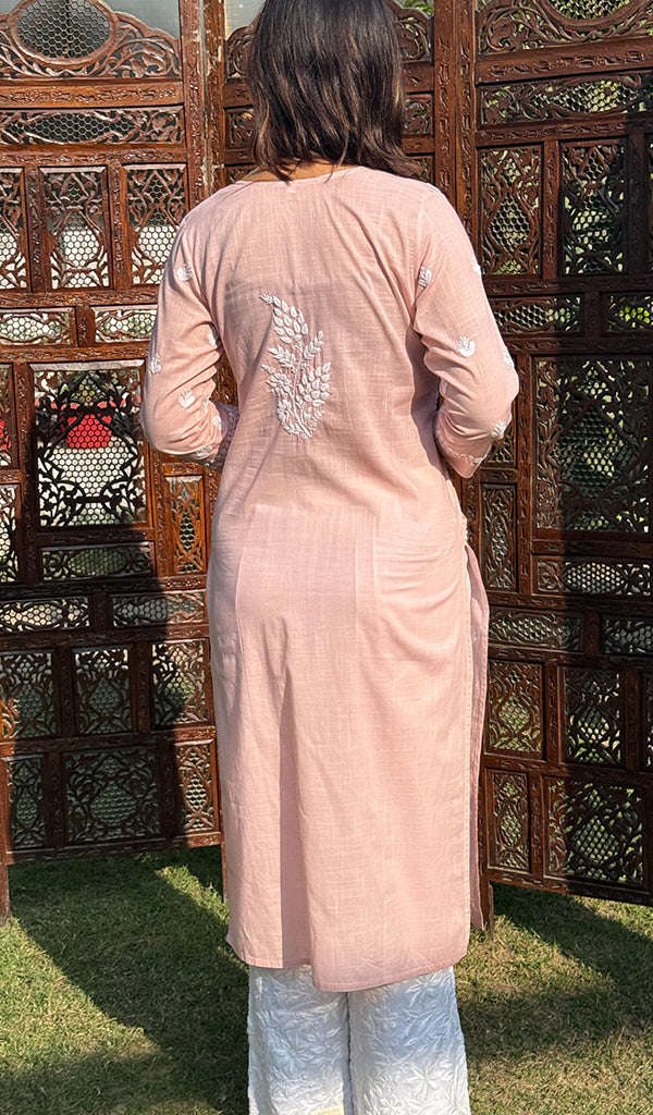 Women's Lakhnavi Handcrafted Cotton Chikankari Kurti - HONC0268667