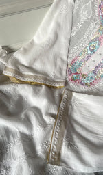 Load image into Gallery viewer, Women's Lakhnavi Handcrafted Cotton Semi -Stitched Kurta And Dupatta Set - HONC0326108