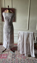Load image into Gallery viewer, Women's Lakhnavi Handcrafted Muslin Unstitched Chikankari Full Suit - HONC0344385