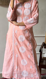 将图像加载到图库查看器中, Naima Women's Lakhnavi Handcrafted Kota Cotton Chikankari Kurti - HONC03360444