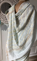 将图像加载到图库查看器中, Women's Lakhnavi Handcrafted Chanderi Silk Chikankari Saree - HONC0312050