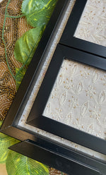 Load image into Gallery viewer, Handcrafted Chikankari Tray with Two Coasters – Wooden Frame - HONC0313531