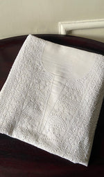 Load image into Gallery viewer, Women's Lakhnavi Handcrafted Chanderi Silk Chikankari Unstitched Kurti Fabric - HONC0191288
