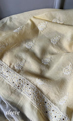 将图像加载到图库查看器中, Women's Lakhnavi Handcrafted Unstitched Cotton Chikankari Suit Material - HONC0264459