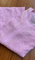 将图像加载到图库查看器中, Women's Lakhnavi Handcrafted Viscose Georgette Chikankari Kurti - HONC0204840