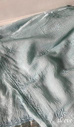 Load image into Gallery viewer, Women's Lakhnavi Handcrafted Mul Chanderi Unstitched Chikankari Full Suit Material - HONC0345045