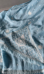 Load image into Gallery viewer, Women's Lakhnavi Handcrafted Mul Chanderi Unstitched Kurta And Dupatta Set - HONC0307416