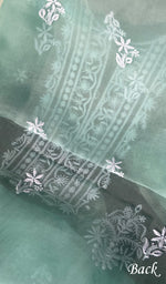 Load image into Gallery viewer, Kiara Women's Lakhnavi Handcrafted Pure Organza Chikankari Unstitched Kurta And Dupatta Set - HONC0225982