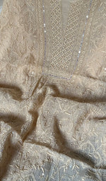 将图像加载到图库查看器中, Mira Women's Lakhnavi Handcrafted Mul Chanderi unstitched Kurta And Dupatta Set - HONC0241684