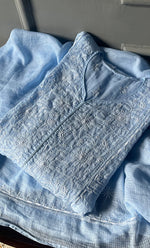 将图像加载到图库查看器中, Sehmat Women's Lakhnavi Handcrafted Kota Cotton Semi - Stitched Kurta And Dupatta Set - HONC0301709