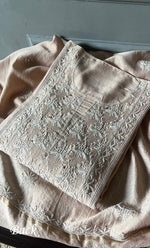 Load image into Gallery viewer, Women's Lakhnavi Handcrafted Chanderi Silk Semi - Stitched Kurta And Dupatta Set - HONC0284756