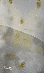 Load image into Gallery viewer, Women's Lakhnavi Handcrafted Pure Organza Chikankari Unstitched Kurta And Dupatta Set- HONC0328273