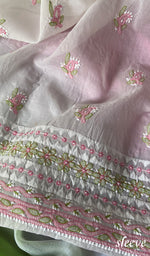 Load image into Gallery viewer, Women's Lakhnavi Handcrafted Unstitched Cotton Chikankari Suit Material - HONC0291790