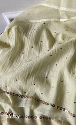 将图像加载到图库查看器中, Hunar Women's Lakhnavi Handcrafted Mul Chanderi Unstitched Kurta And Dupatta Set- HONC0300736