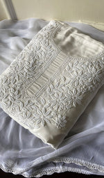 将图像加载到图库查看器中, Women's Lakhnavi Handcrafted Modal Cotton Chikankari Suit Material - HONC0275947