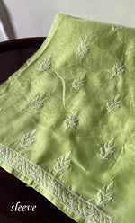 Load image into Gallery viewer, Women's Lakhnavi Handcrafted Cotton Chikankari Unstitched Kurti Fabric - HONC0298530