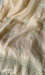 Load image into Gallery viewer, Women's Lakhnavi Handcrafted Mul Chanderi Unstitched Kurta And Dupatta Set - HONC0302256