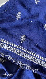 将图像加载到图库查看器中, Women's Lakhnavi Handcrafted Munga Silk Chikankari Kurta And Dupatta Set- HONC0273488