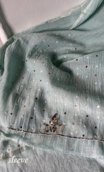 Load image into Gallery viewer, Women's Lakhnavi Handcrafted Mul Chanderi Unstitched Chikankari Full Suit Material - HONC0320708