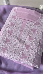 Load image into Gallery viewer, Women's Lakhnavi Handcrafted Cotton Chikankari Suit Material - HONC0274692