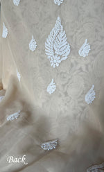 将图像加载到图库查看器中, Vamika Women's Lucknowi Handcrafted Faux-Georgette Unstitched Chikankari Suit Material - HONC0330346