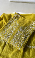 Load image into Gallery viewer, Women's Lakhnavi Handcrafted Mul Chanderi Semi - Stitched Kurta And Dupatta Set - HONC0304193