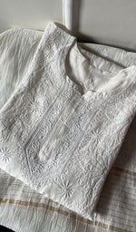 将图像加载到图库查看器中, Women's Lakhnavi Handcrafted Mul Chanderi Semi - Stitched Kurta And Dupatta Set - HONC0272862