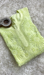 将图像加载到图库查看器中, Sabana Women's Lucknowi Handcrafted Muslin Chikankari Anarkali Dress- HONC0164006