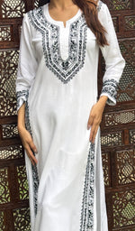 Load image into Gallery viewer, Women's Lucknowi Handcrafted Modal Cotton Chikankari Kurti - HONC0272594