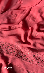 Load image into Gallery viewer, Women's Lakhnavi Handcrafted Viscose Georgette Chikankari Full Suit Material - HONC0271103
