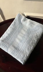 将图像加载到图库查看器中, Lucknowi Handcrafted Viscose Georgette Chikankari Unstitched Men's Kurta Fabric - HONC0282445