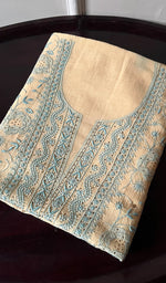 Load image into Gallery viewer, Women's Lakhnavi Handcrafted Maheshwari Mul Chanderi Chikankari Unstitched Kurti Fabric - HONC0209621