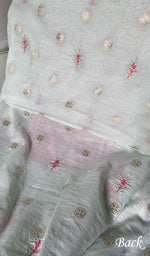 Load image into Gallery viewer, Women's Lakhnavi Handcrafted Mul Chanderi Unstitched Chikankari Full Suit - HONC03522040