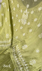 Load image into Gallery viewer, Naaz Women's Lucknowi Handcrafted Kota Chanderi Chikankari Semi Stitched Kurta And Dupatta Set - HONC0322002
