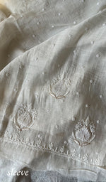 将图像加载到图库查看器中, Jazba Women's Lakhnavi Handcrafted Mul Chanderi Unstitched Kurta And Dupatta Set - HONC0298591