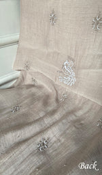 Load image into Gallery viewer, Women's Lakhnavi Handcrafted Mul Chanderi Unstitched Chikankari Full Suit Material - HONC0339568