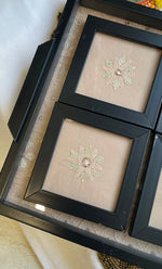 Load image into Gallery viewer, Chikankari Tray with Four Coasters - HONC0254716