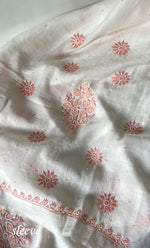 Load image into Gallery viewer, Women's Lakhnavi Handcrafted Unstitchd Mul Chanderi Kurta And Dupatta Set - HONC0317812