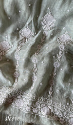 Load image into Gallery viewer, Women's Lakhnavi Handcrafted Mul Chanderi Unstitched Kurta And Dupatta Set - HONC0298042