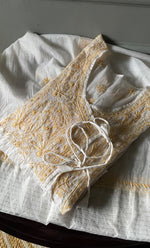 Load image into Gallery viewer, Women's Lakhnavi Handcrafted Mul Chanderi Semi - Stitched Angrakha And Dupatta Set - HONC0303234