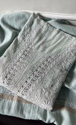 将图像加载到图库查看器中, Women's Lakhnavi Handcrafted Maheshwari Mul Chanderi Semi - Stitched Kurta And Dupatta Set - HONC0239045