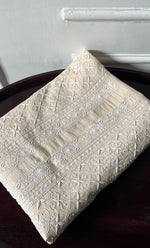 Load image into Gallery viewer, Lucknowi Handcrafted Munga Silk Chikankari Unstitched Men's Kurta Fabric - HONC0337757