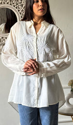 Load image into Gallery viewer, Women's Lakhnavi Handcrafted Cotton Chikankari Top - HONC0344680