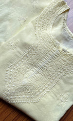 将图像加载到图库查看器中, Women's Lakhnavi Handcrafted Cotton Chikankari Top - HONC0214055